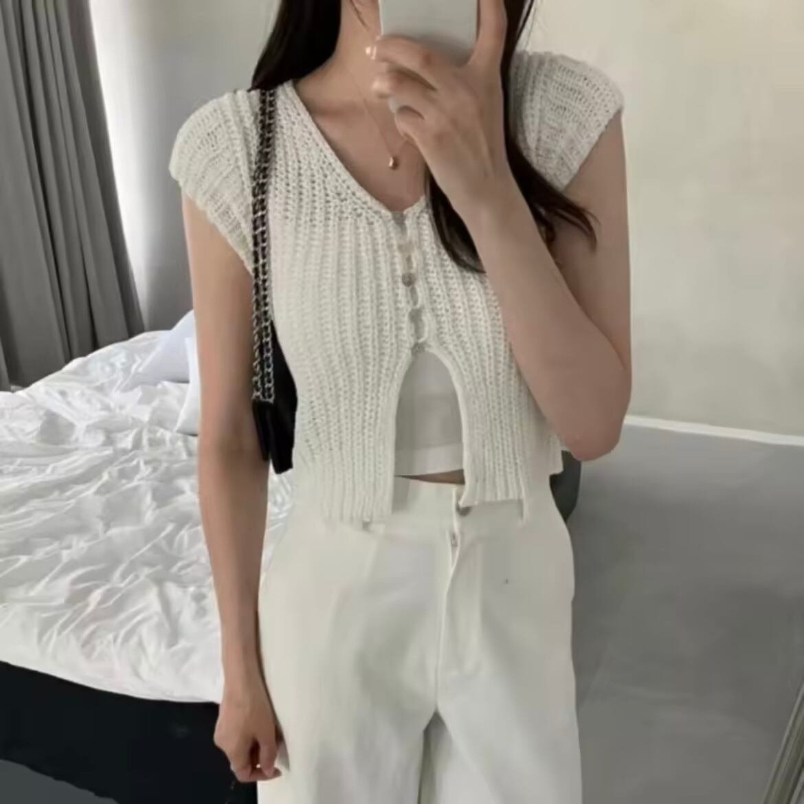 summer knit short sleeve tops