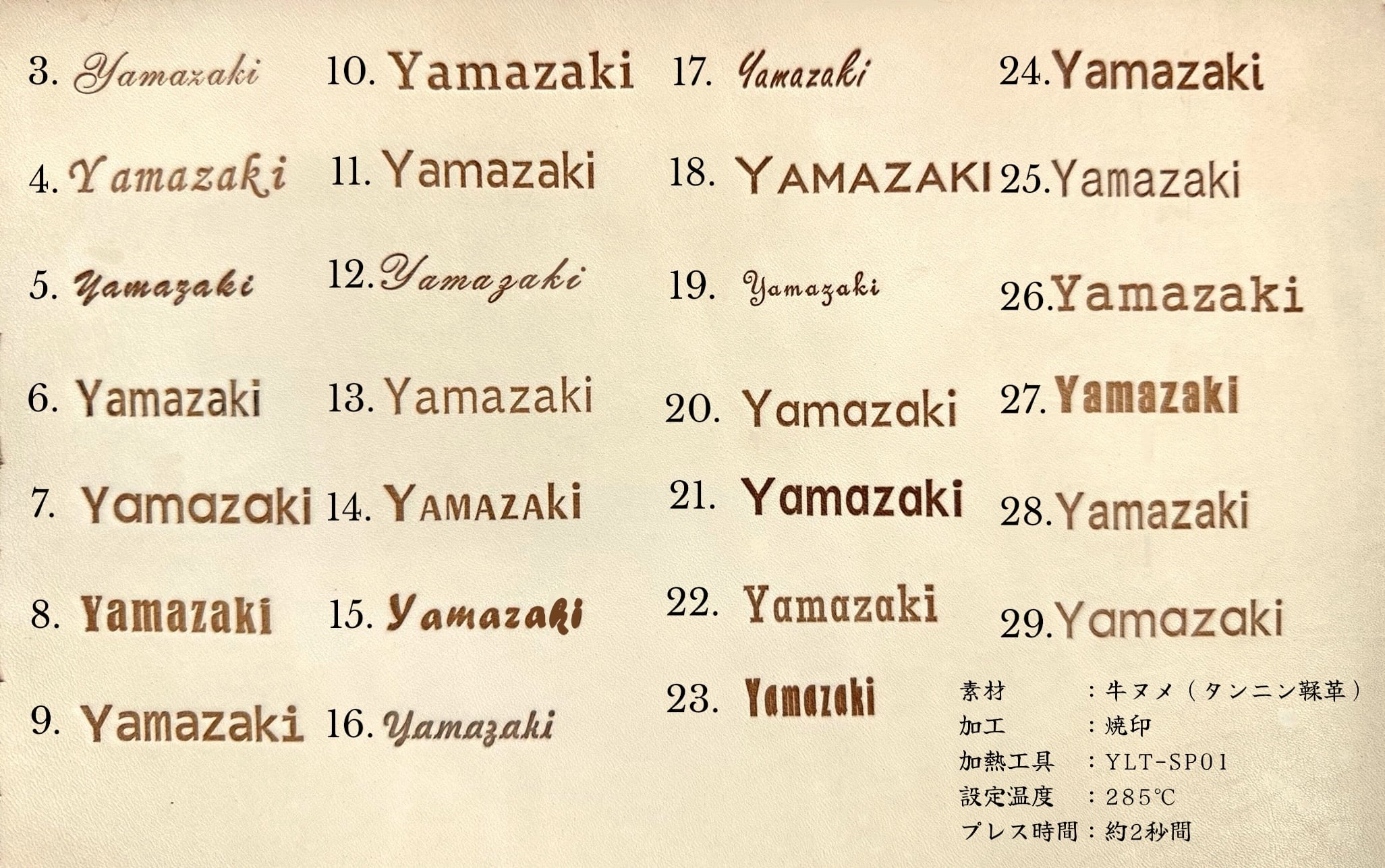 小文字26個｜真鍮製アルファベット刻印｜a〜z各1個｜フォント・文字