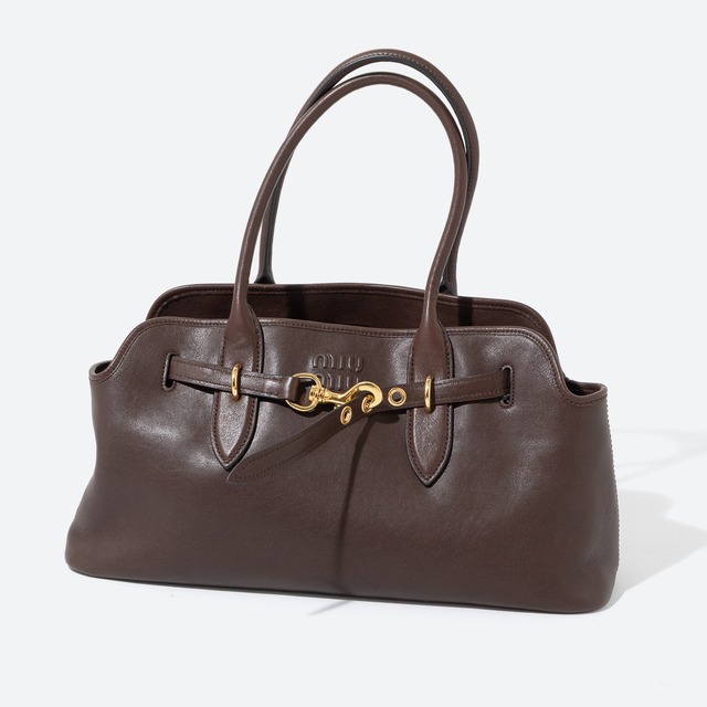 MIU MIU アバンチュール ナッパレザー バッグ ラージ ブライアウッド