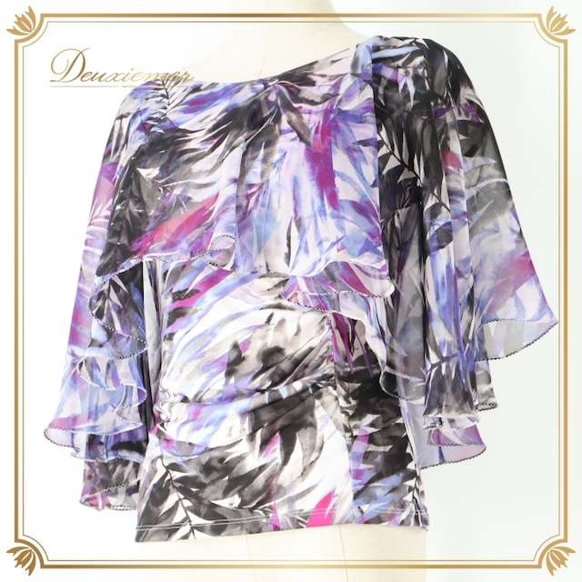 社交ダンス 衣装 トップス ブラウス パープル系 チャコットロイヤルダンス Chacott ROYAL DANCE フリル 日本製 紫 黒 白 上品 鮮やか 伸縮 ストレッチ 練習 レッスン パーティー かわいい イベント 葉っぱ柄 ホワイト系 ブラック系 社交ダンス 衣装 トップス ブラウス パープル系 チャコットロイヤルダンス Chacott ROYAL DANCE フリル 日本製 紫 黒 白 上品 鮮やか 伸縮 ストレッチ 練習 レッスン パーティー かわいい イベント 葉っぱ柄 ホワイト系 ブラック系