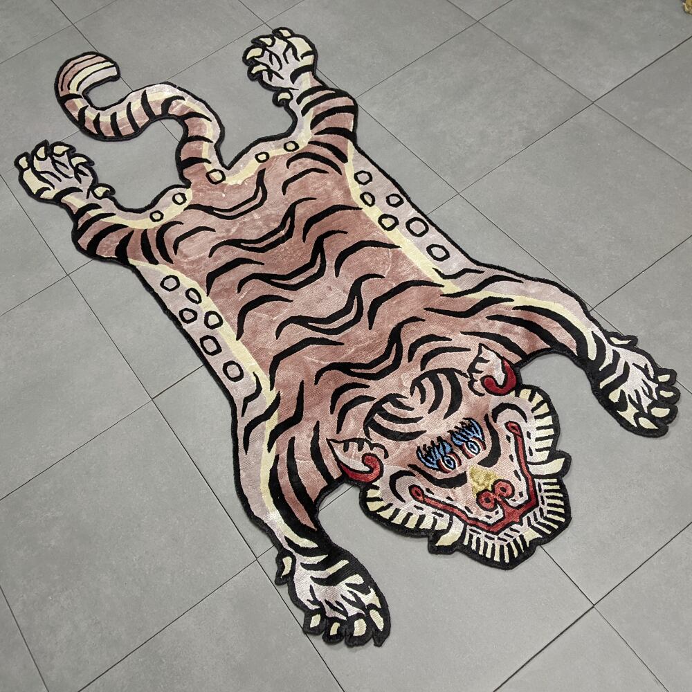 チベタンタイガーラグ　新品未使用 DETAIL [代金引換不可] 新品 チベタン タイガーラグ Lサイズ