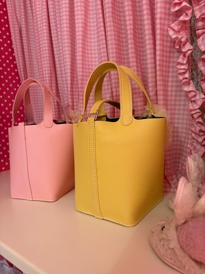 ピンクのロゼット付Bag (260801)