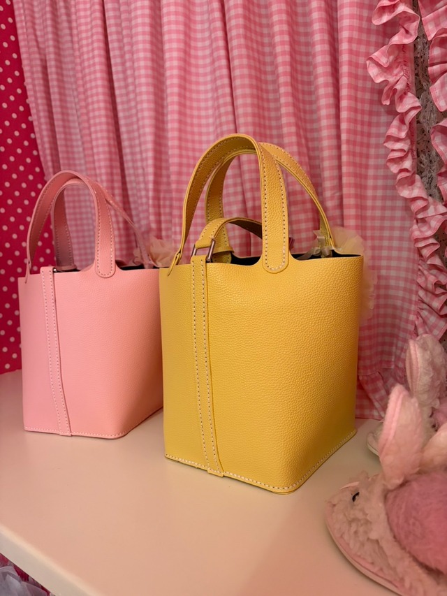ピンクのロゼット付Bag (260801)