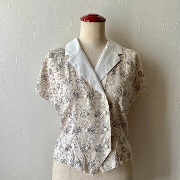 スカラップ刺繍襟ブラウス 昭和レトロ 古着 used vintage | PAY ID