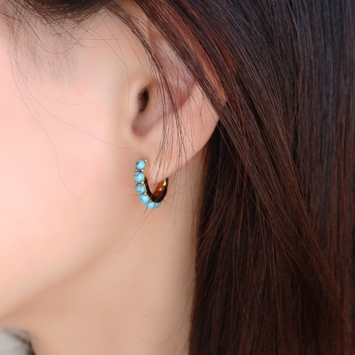 Turquoise Hoop Pierce
