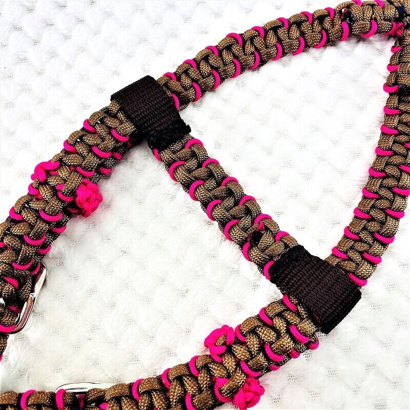 公式]パラコード＃10マクラメ編み ハーネス&リードセット(ピンク