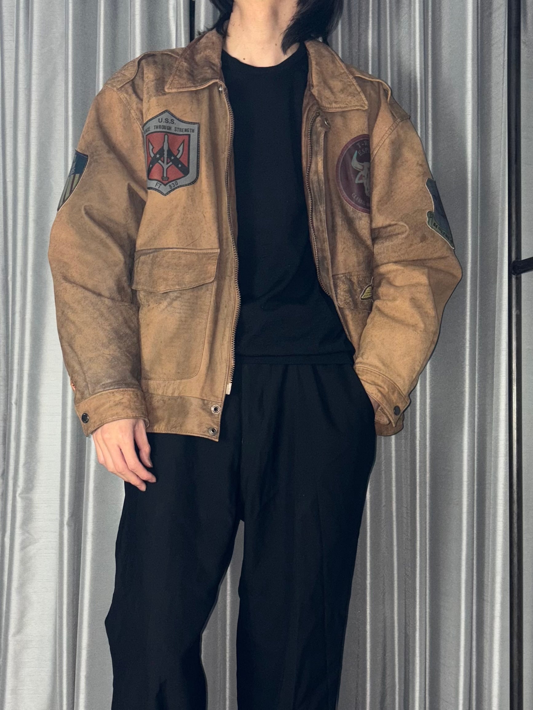 unknown vintage “A-2 type” leather flight jacket | NOIR ONLINE