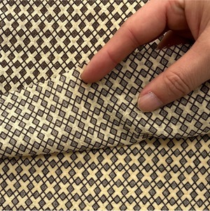 ★CT192◆オーダー50cm単位◆ポリエステル100%シースルーふくれ織り生地◆柄物◆ベージュ×ブラック