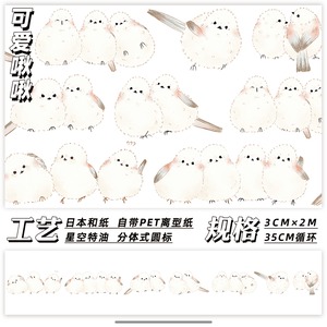 新作☆CE116 Ceenie【可爱啾啾】30mmx2m マスキングテープ 星空白墨 透明剥離紙付