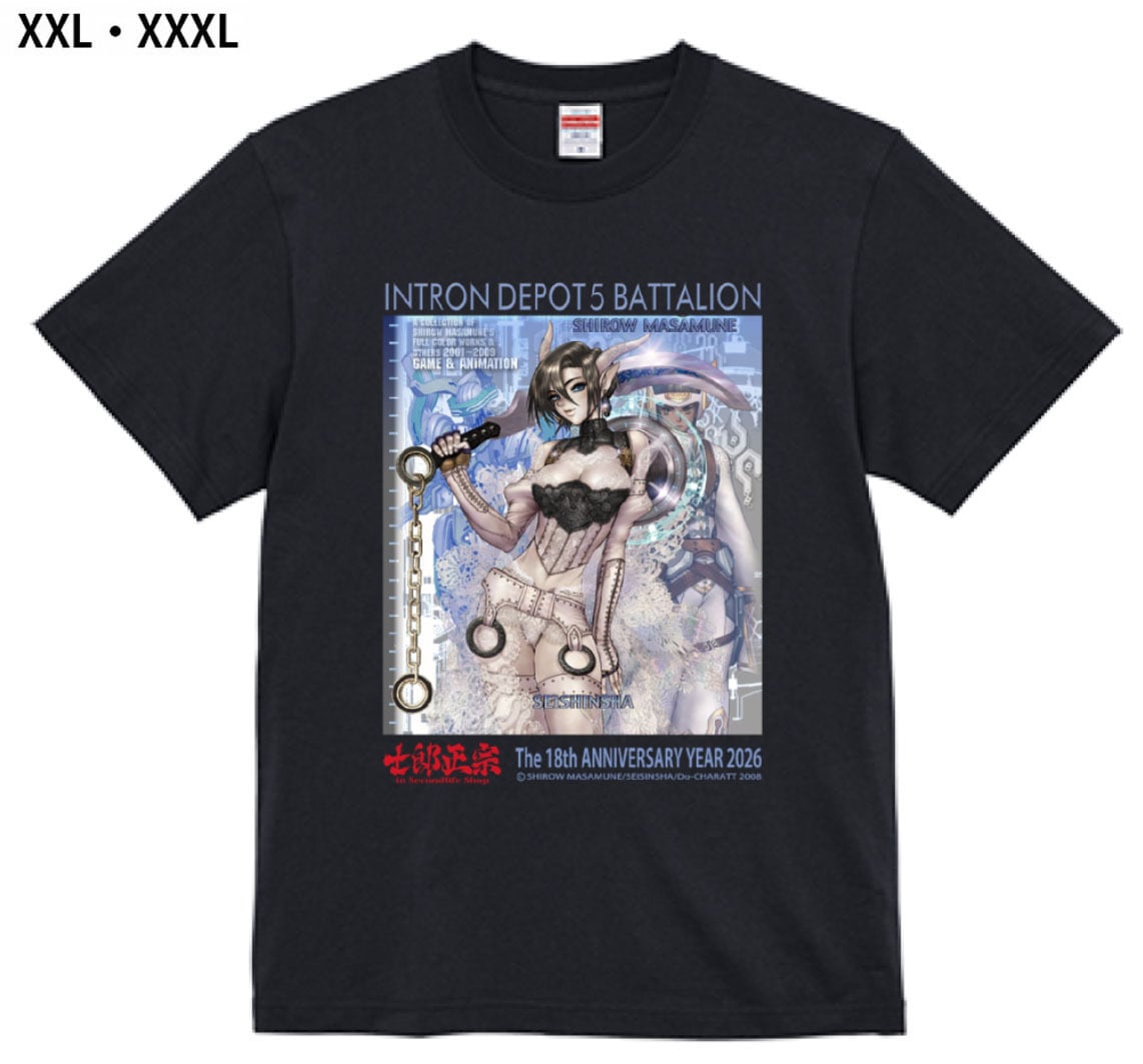 士郎正宗キャラクターＴシャツ　INTRON  1　ROUGH 士郎正宗キャラクターTシャツVol.21が登場！ 圧倒的なデザインで