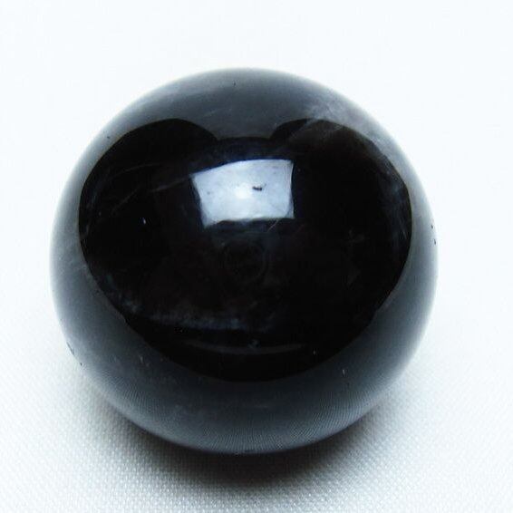モリオン 丸玉 34mm 黒水晶 スフィア 置物 一点物 141-7985
