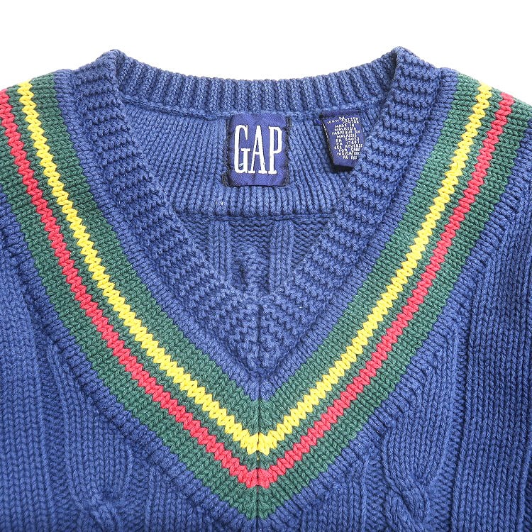 ギャップ 90s オールド チルデン 長袖 Vネック セーター XL グレー GAP ニット レディース GAP - ギャップ 90s オールド チルデン 長袖 Vネック セーター XL