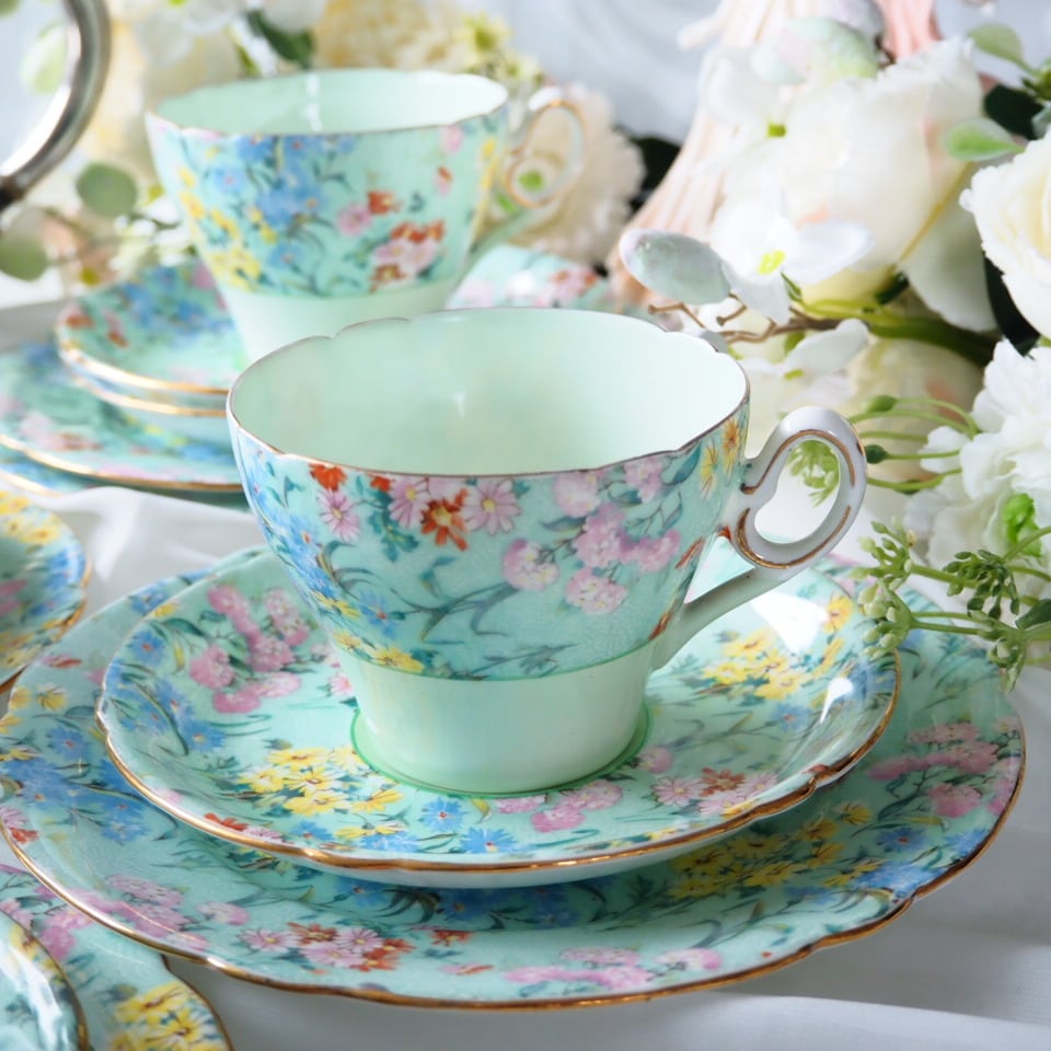 特価！美品 英国シェリー メロディMelody トリオ5客セット カップ