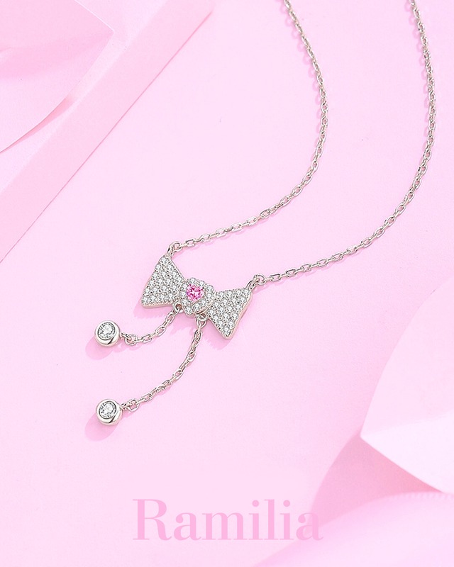 リボンハートタッセルネックレス　R2507024