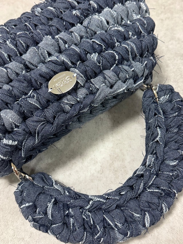 《1点もの》angle denim bag /midnight blue