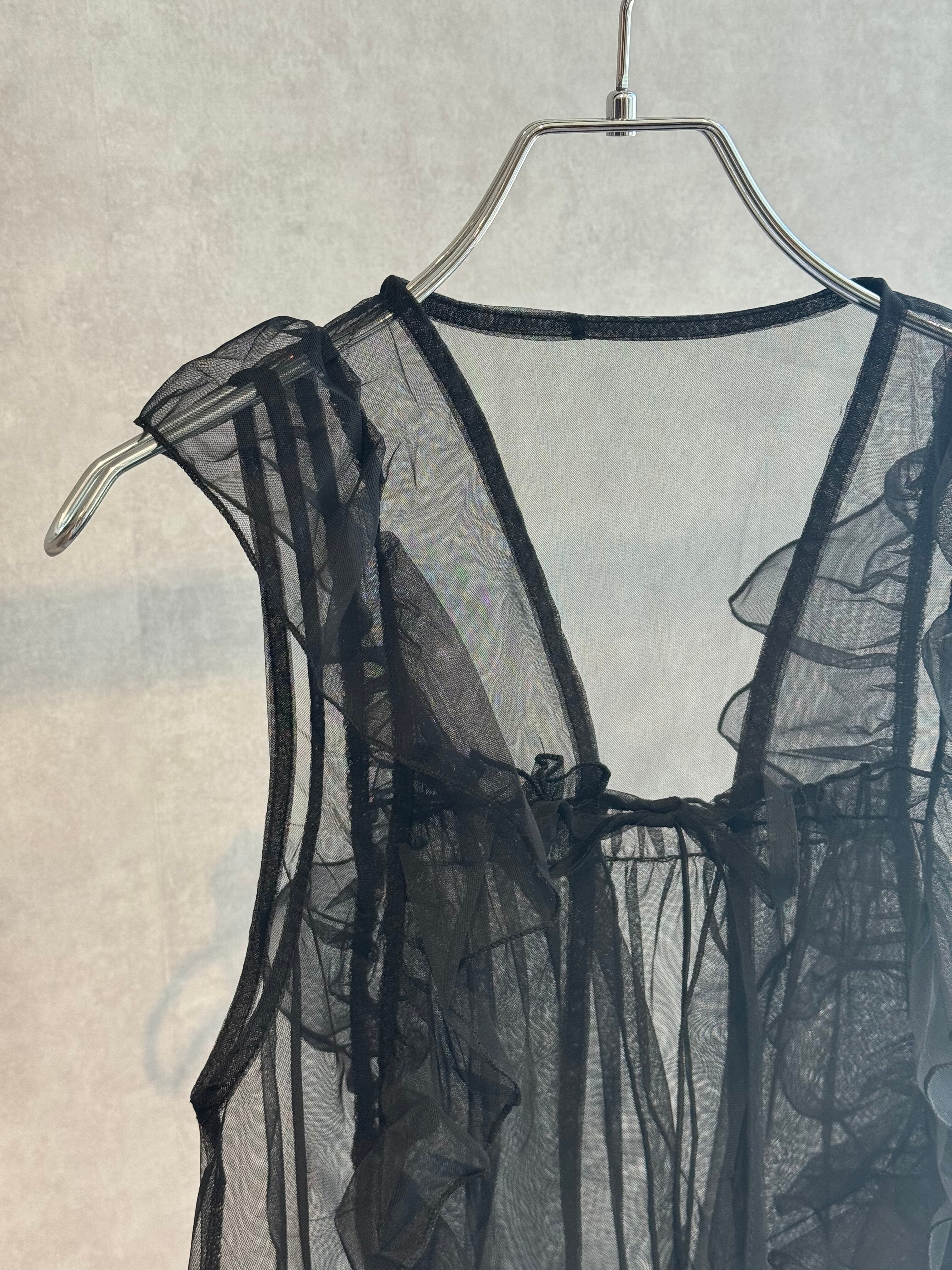 tulle frill vest