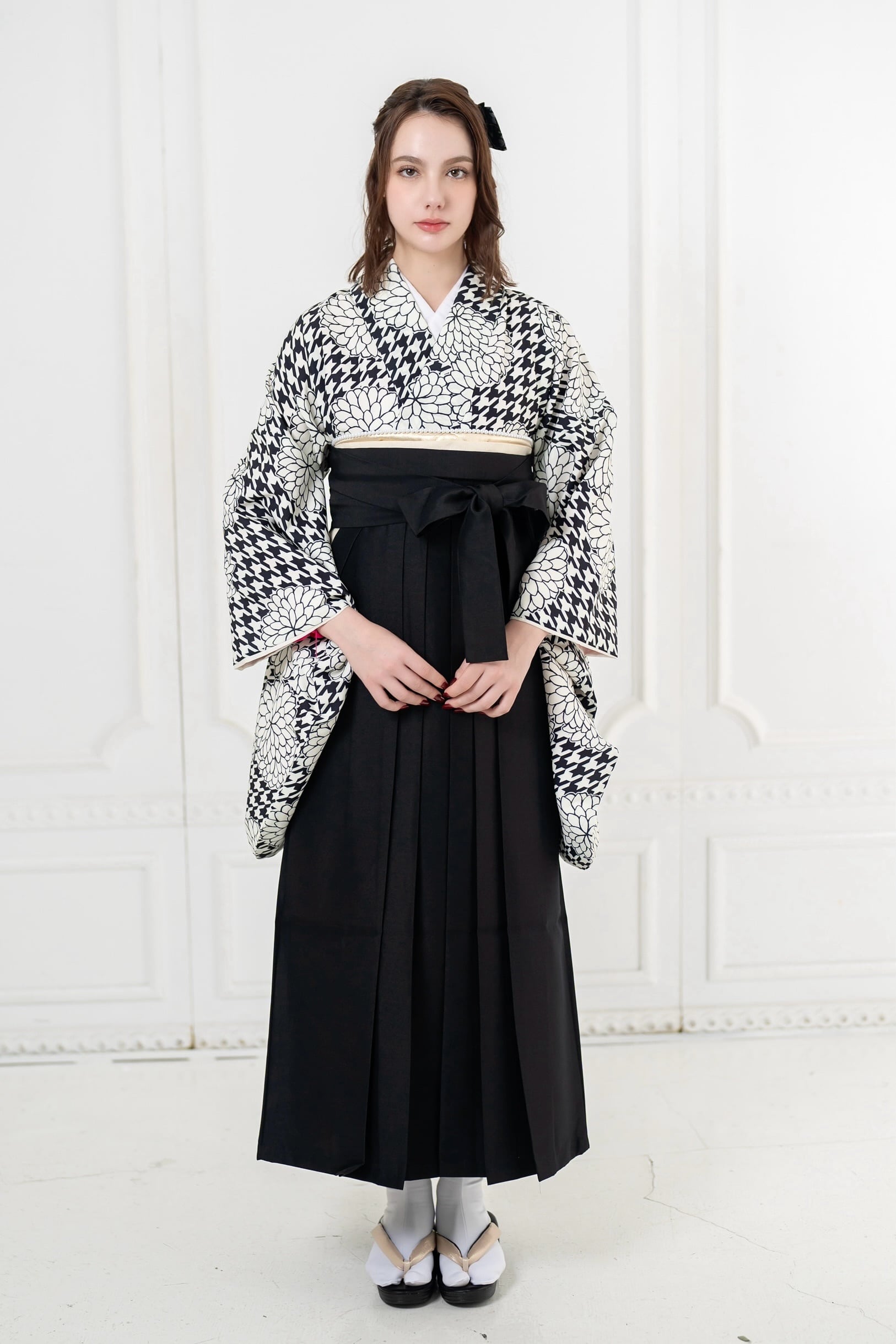 袴 卒業式袴3点セット 卒業式 Kimono Sienne 着物ジェンヌ レース二尺 