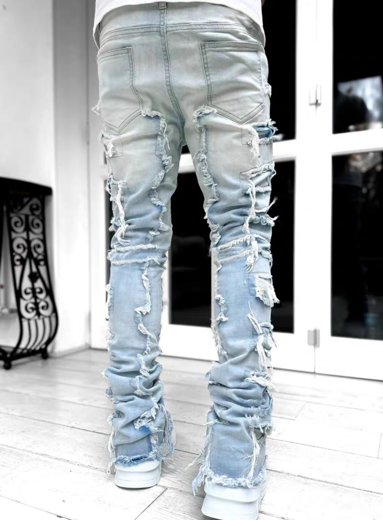 スリムダメージデニムパンツ(gr94)