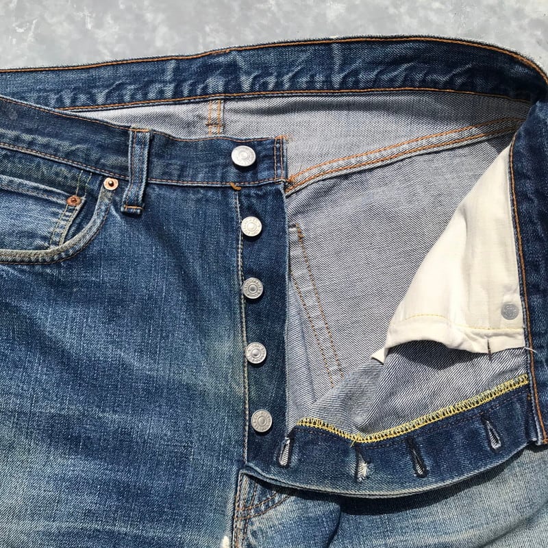 60's 70's LEVI'S リーバイス デニム 501 Big E 刻印6 足長R 不均等V 平行ステッチ バックポケット裏シングル W34  USA 希少 ヴィンテージ | agito vintage powered by BASE