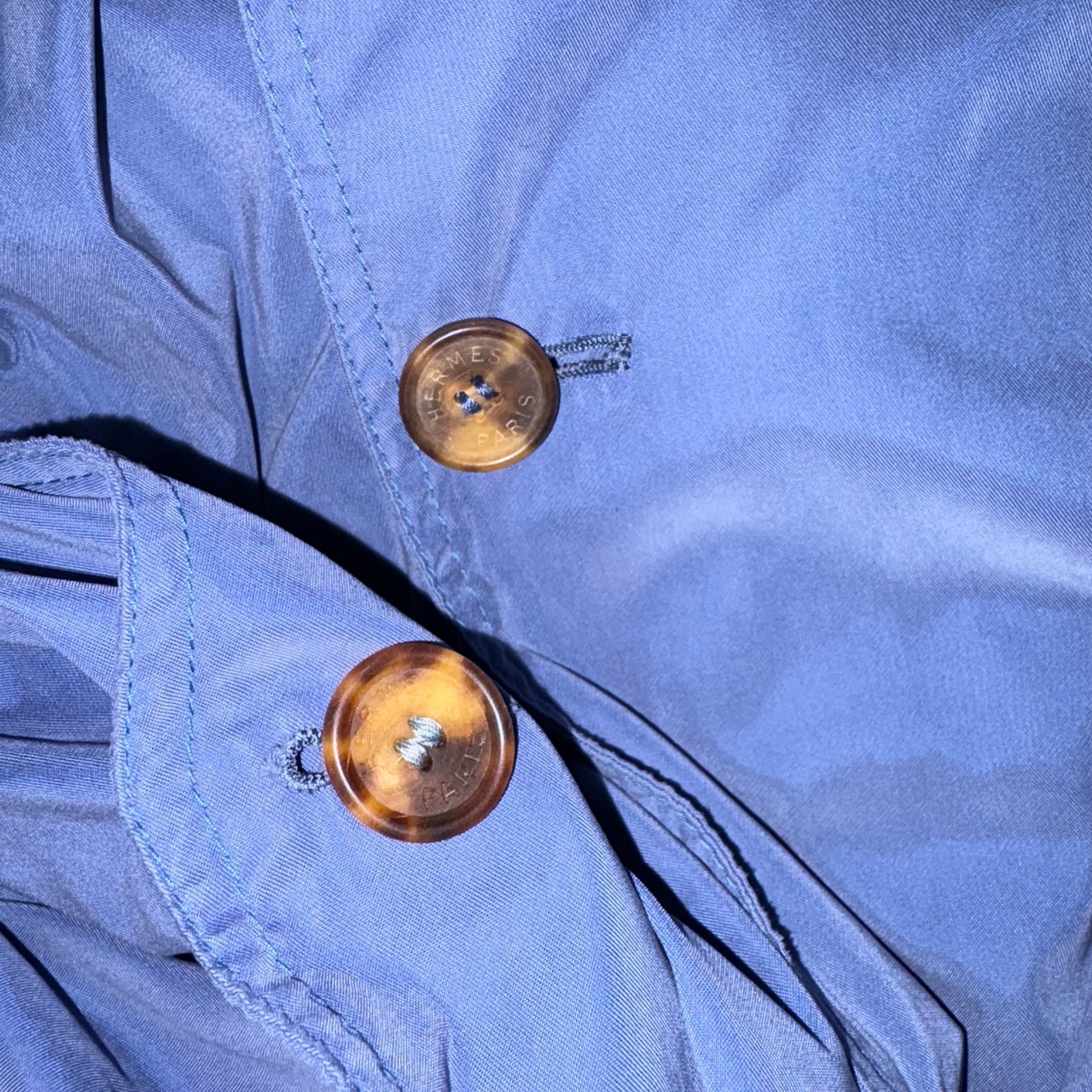 vintage HERMES peach-skin fabric trench coat