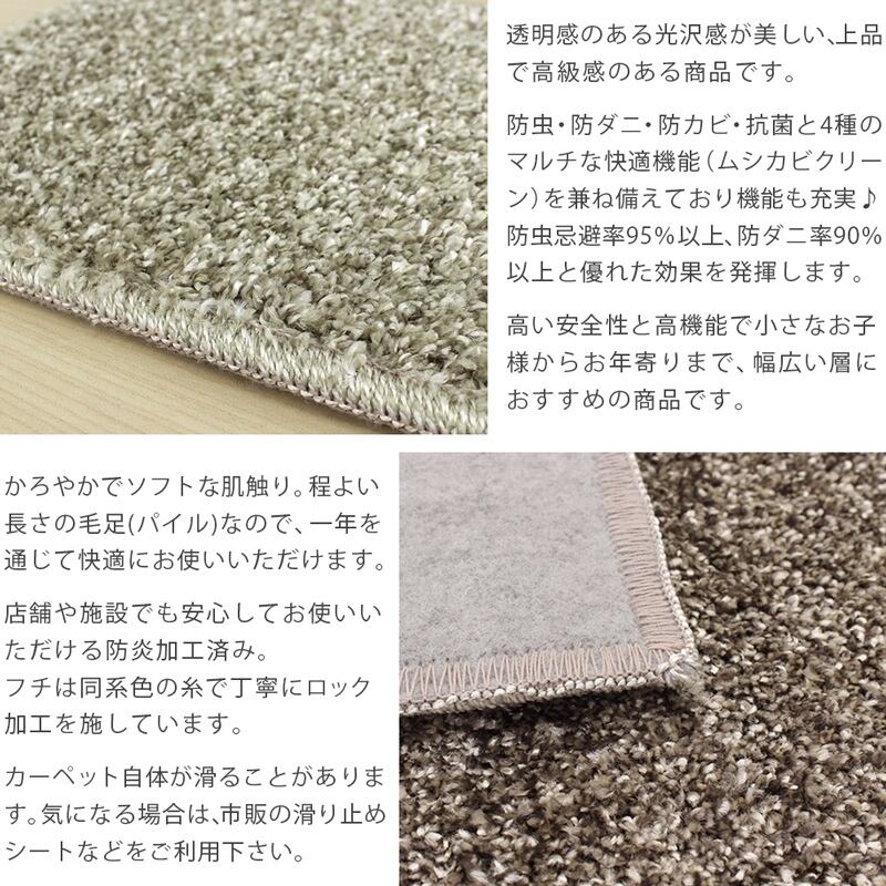 ラグマット ラグ 正方形 150×150cm 防虫・防ダニ・防カビ・抗菌を備え