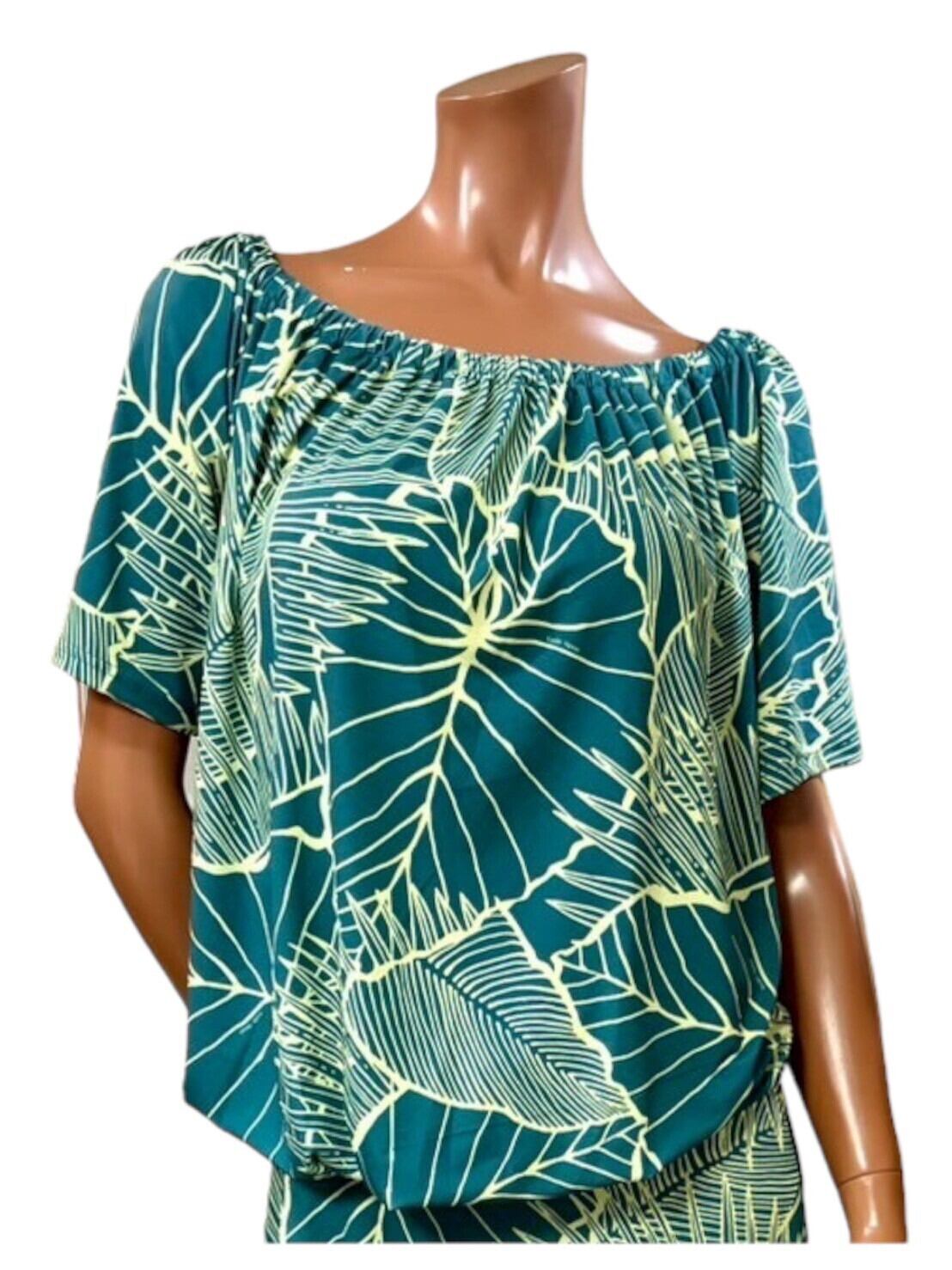 NEWアイテム!KawaiiTops トリプルリーフ柄 マラカイトグリーン×ペールイエロー