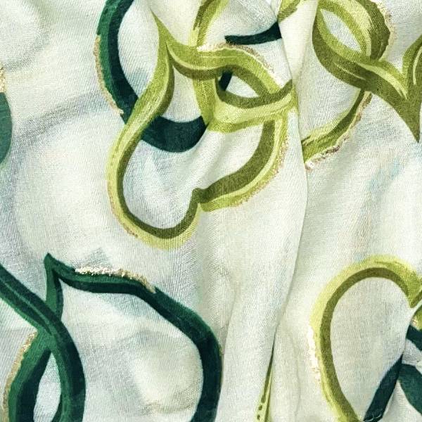 ハート柄×箔プリントストール 大判ストール ユニセックス ビスコース