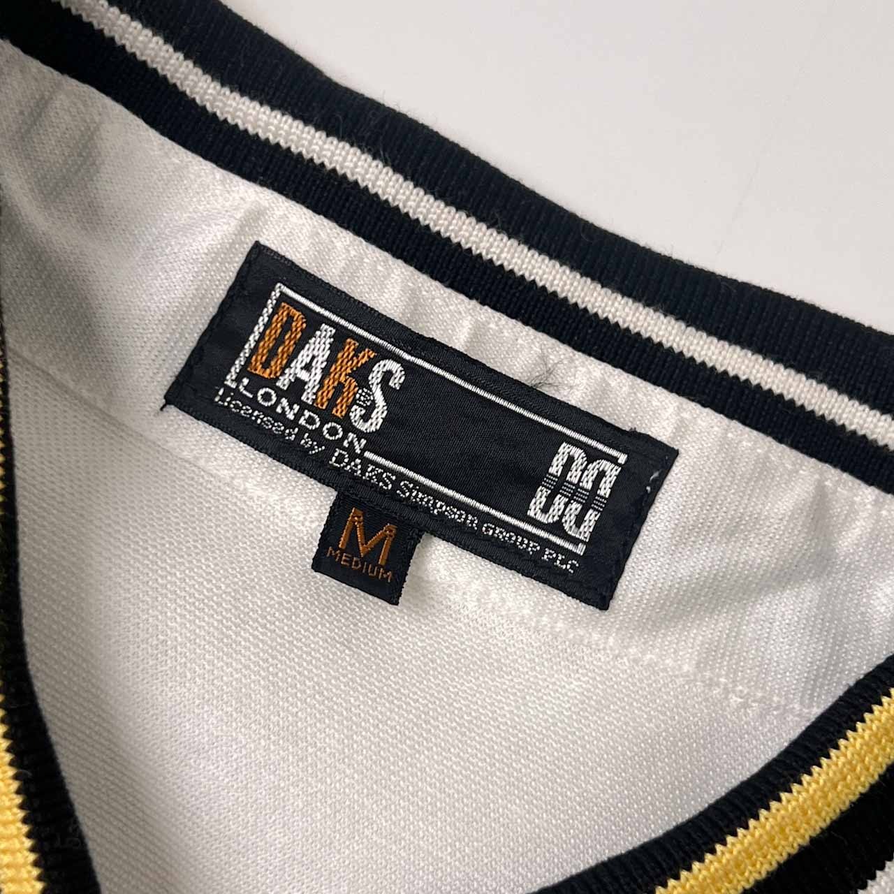 DAKS ダックス ワンポイント 天竺 半袖 ポロシャツ M/ホワイト メンズ