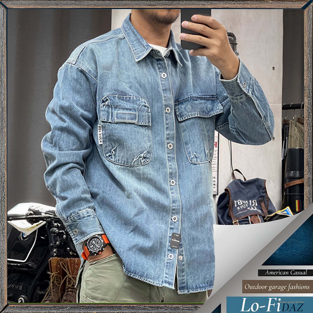 アメリカンレトロ ウォッシュデニムシャツ 30193