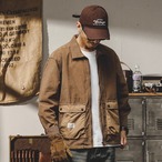 Zip-Up Work Jacket with Stand Collar ◇2color H0803