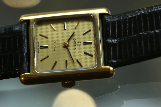 【OMEGA】 1969年製 オメガ 『デビル  H型レクタンギュラー』 レディース＆ユニセックス ダイヤモンドパターンダイヤル バーインデックス×格納竜頭 手巻き  ギャランティ＆純正箱付 / Vintagewatch / Deville / Cal.625