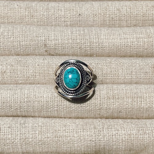 Genuine Turquoise Silver Turquoise Ring