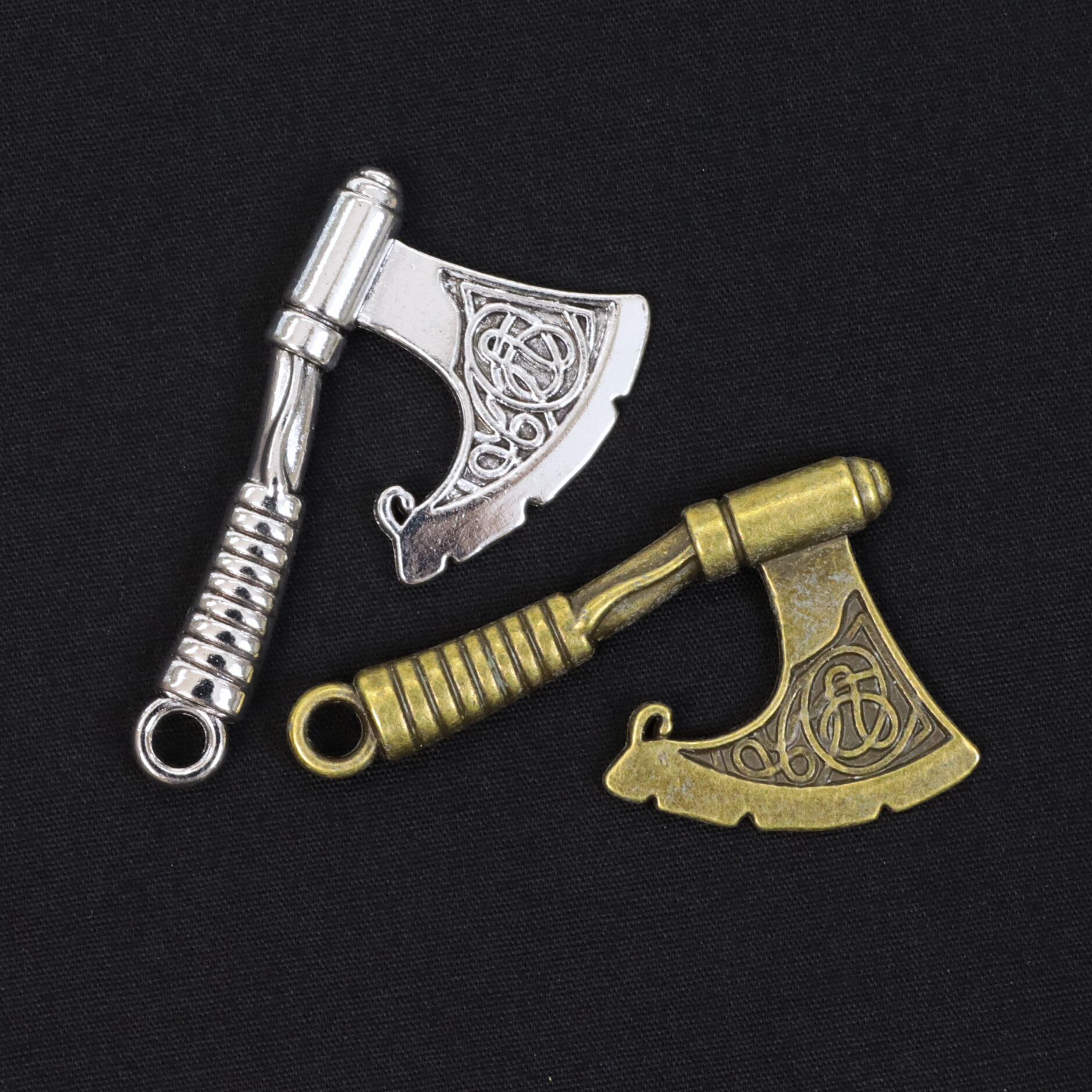斧 武器 パーツ シルバー ブロンズ 金属 02000305 ハンドメイド 装飾