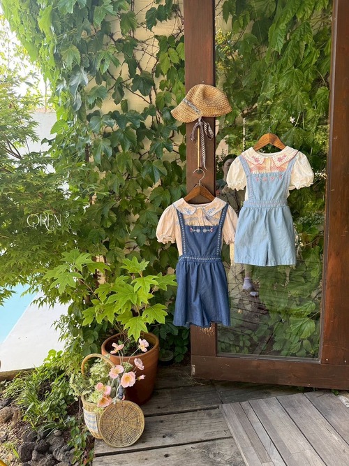 【 OREN / 予約 】(kids) Soleil Denim Overalls