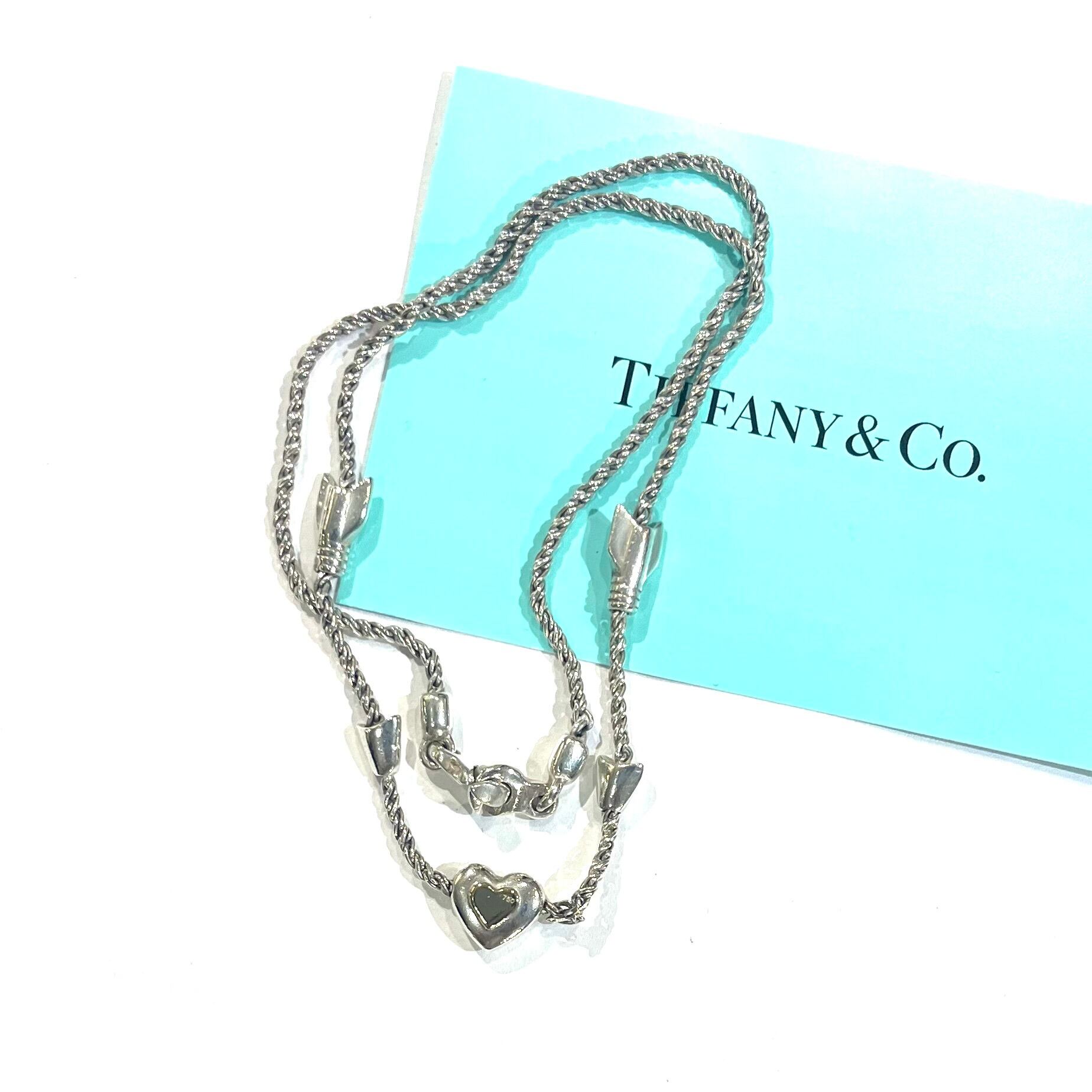 希少【TIFFANY&CO.】2241 18K×silver925コンビ ハートアロー ロープ