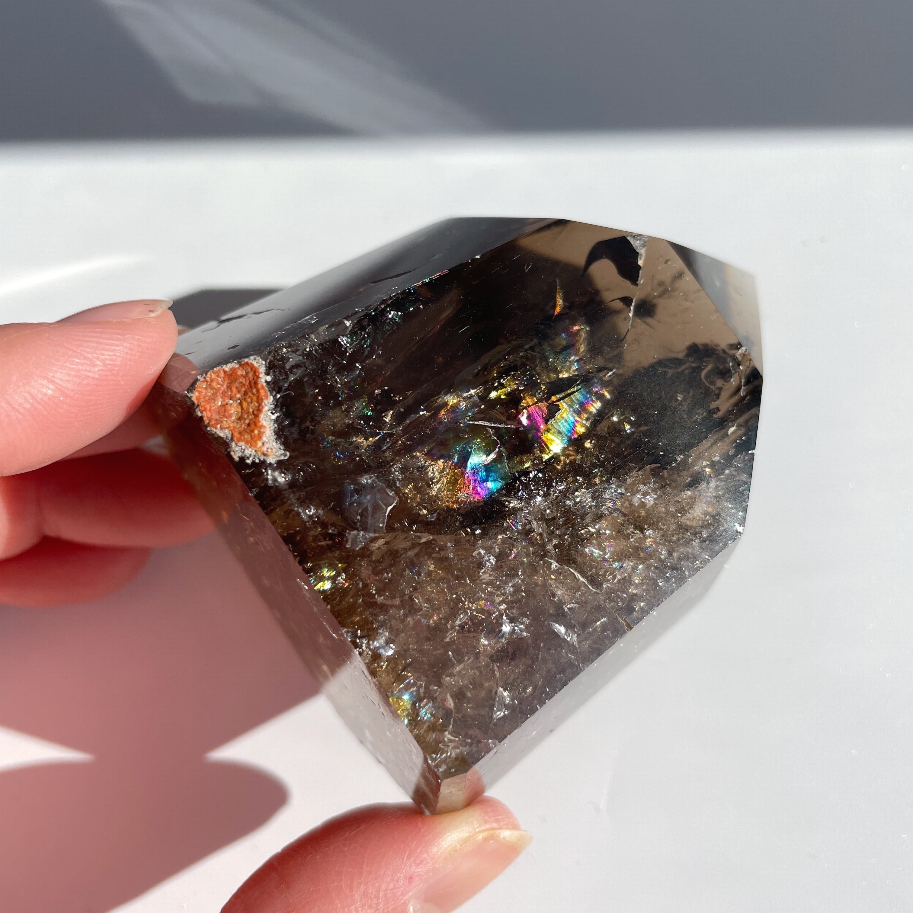 虹入り◎スモーキークォーツ タワー18◇Smoky quartz Tower◇天然石