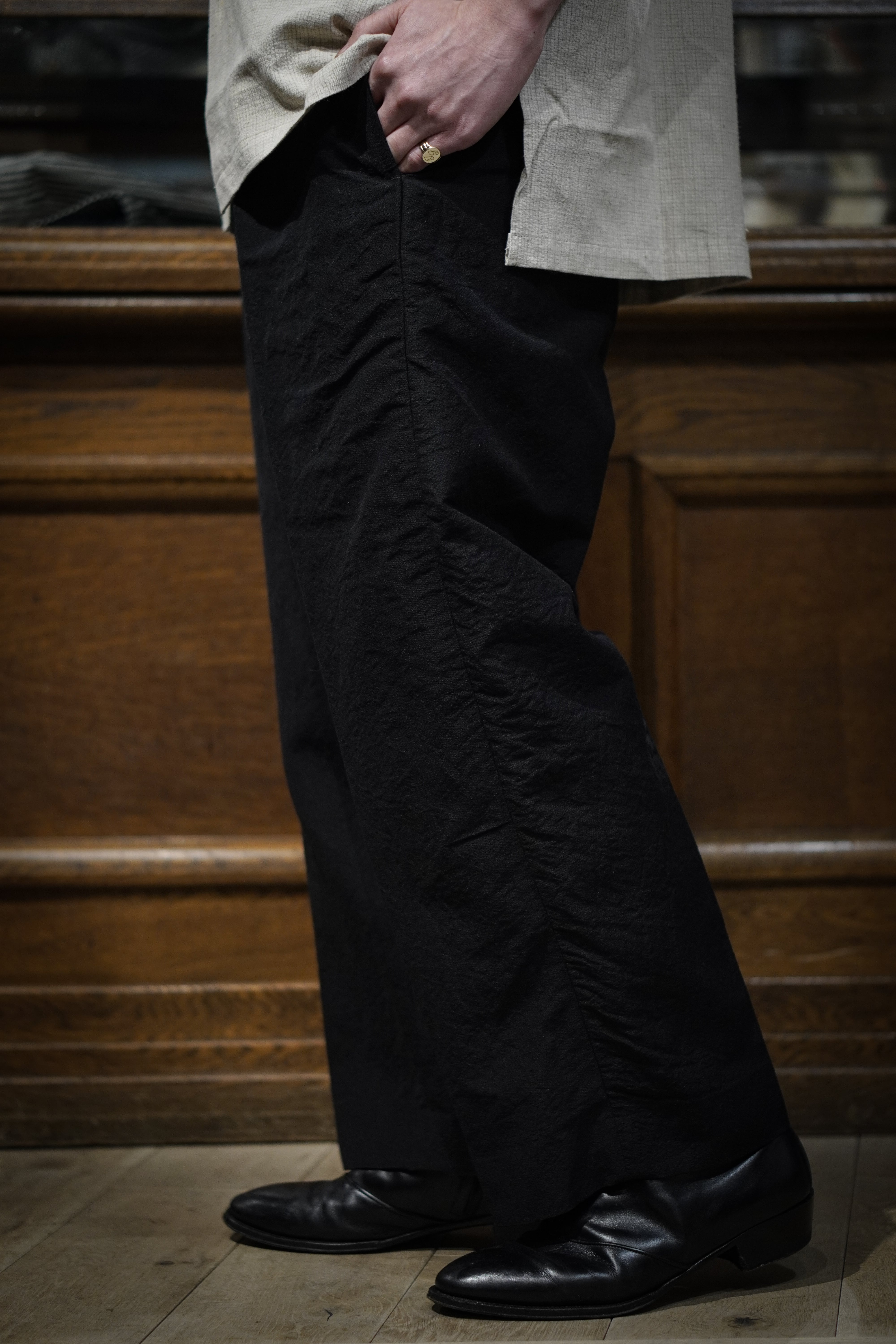 NICENESS / HOWLETT VINTAGE-WASH GABARDINE PANTS / FADE CAMEL | max's