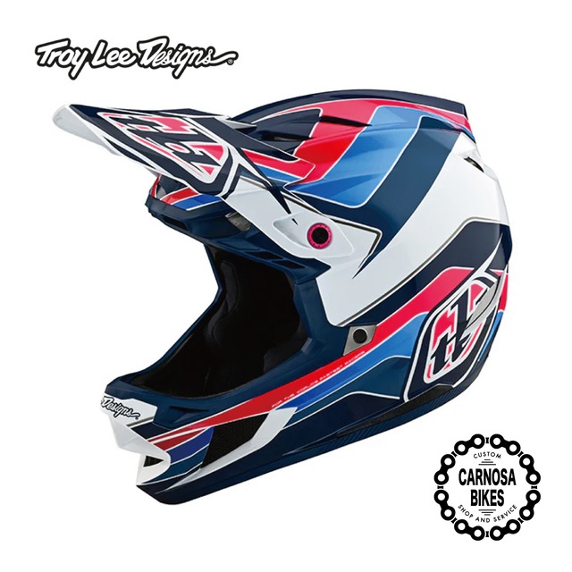 【Troy Lee Designs】D4 POLYACRYLITE HELMET [D4 ポリアクリライト ヘルメット] Block Blue/White 2024