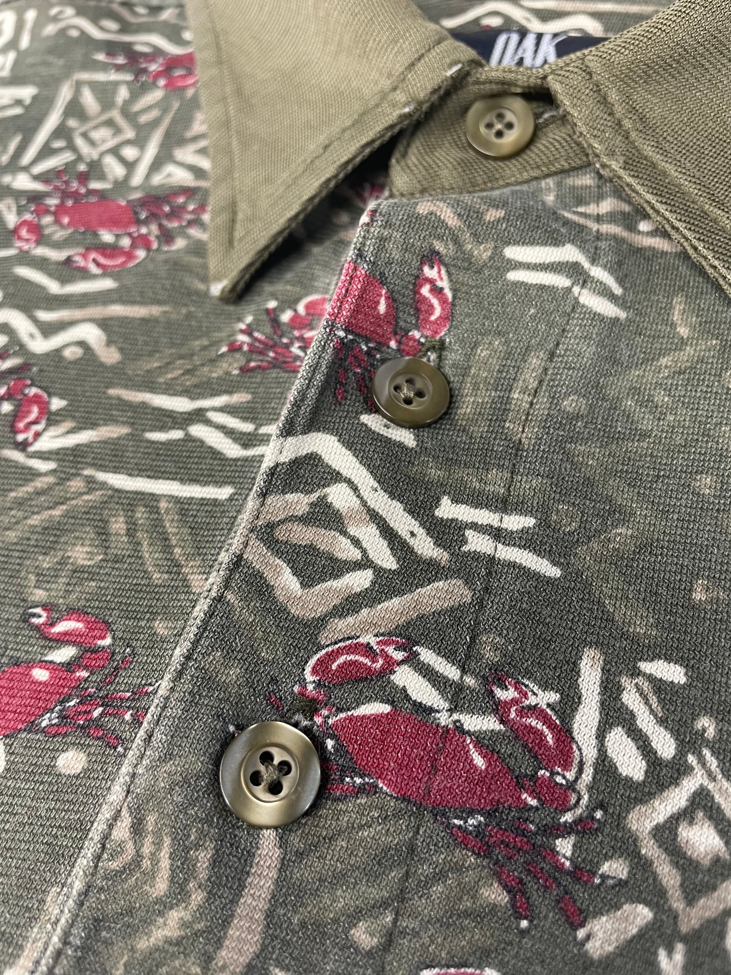 希少 個性派古着 80s~ レトロポロシャツ 総柄 ヴィンテージ オールド 古着 90～00s bitch オールドビッチ ロゴ刺繍 スキッパー ポロシャツ