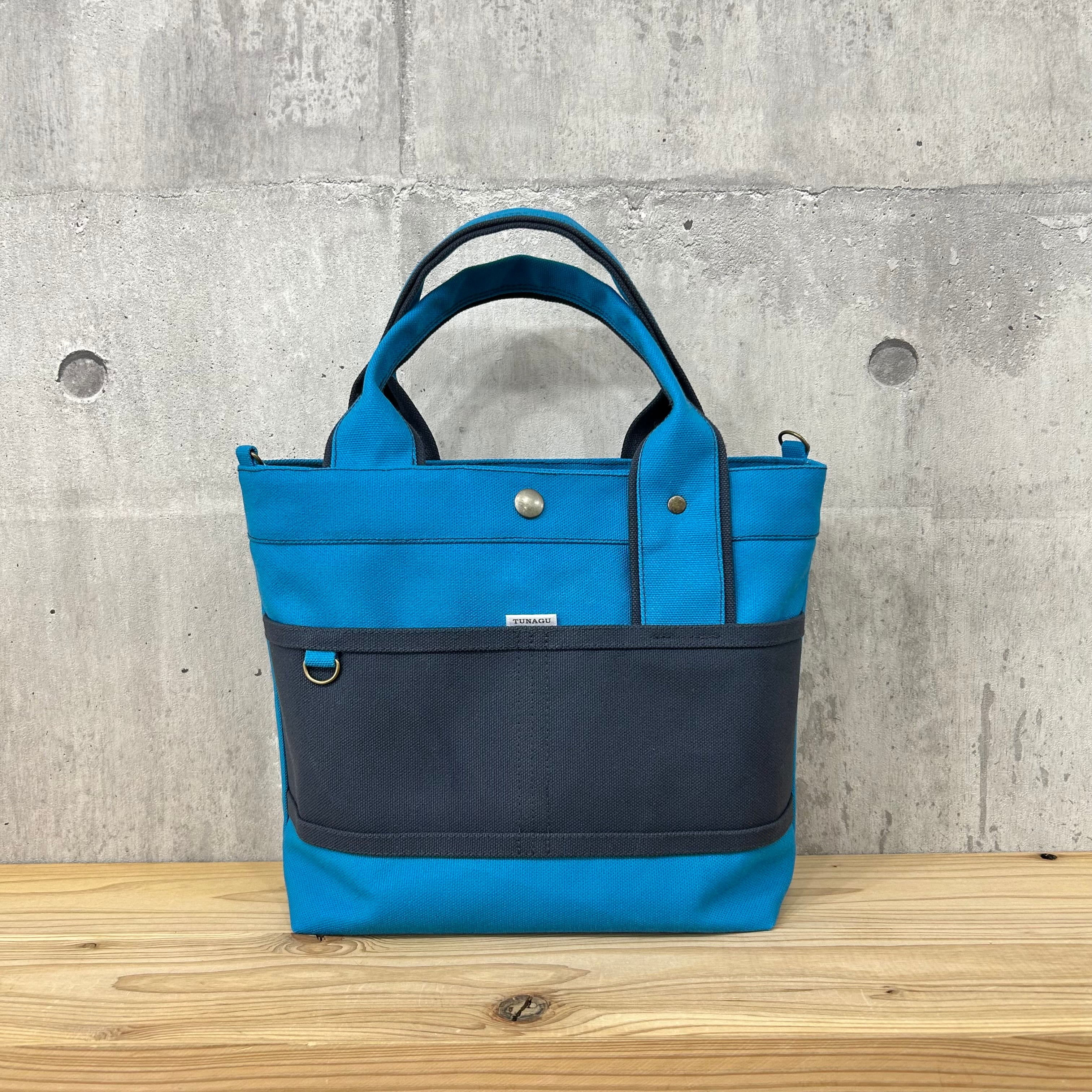 人気No.1.▽Bi Color Tote "M"【ダークブルー×ディープオーシャン】