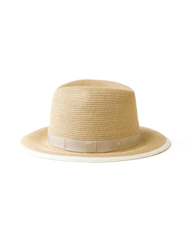 Chapeaugraphy "Beige & White Paper Braid Hat"