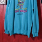 90s USA製 Hanes ラグランスウェット ブルー 外人ダイバー L