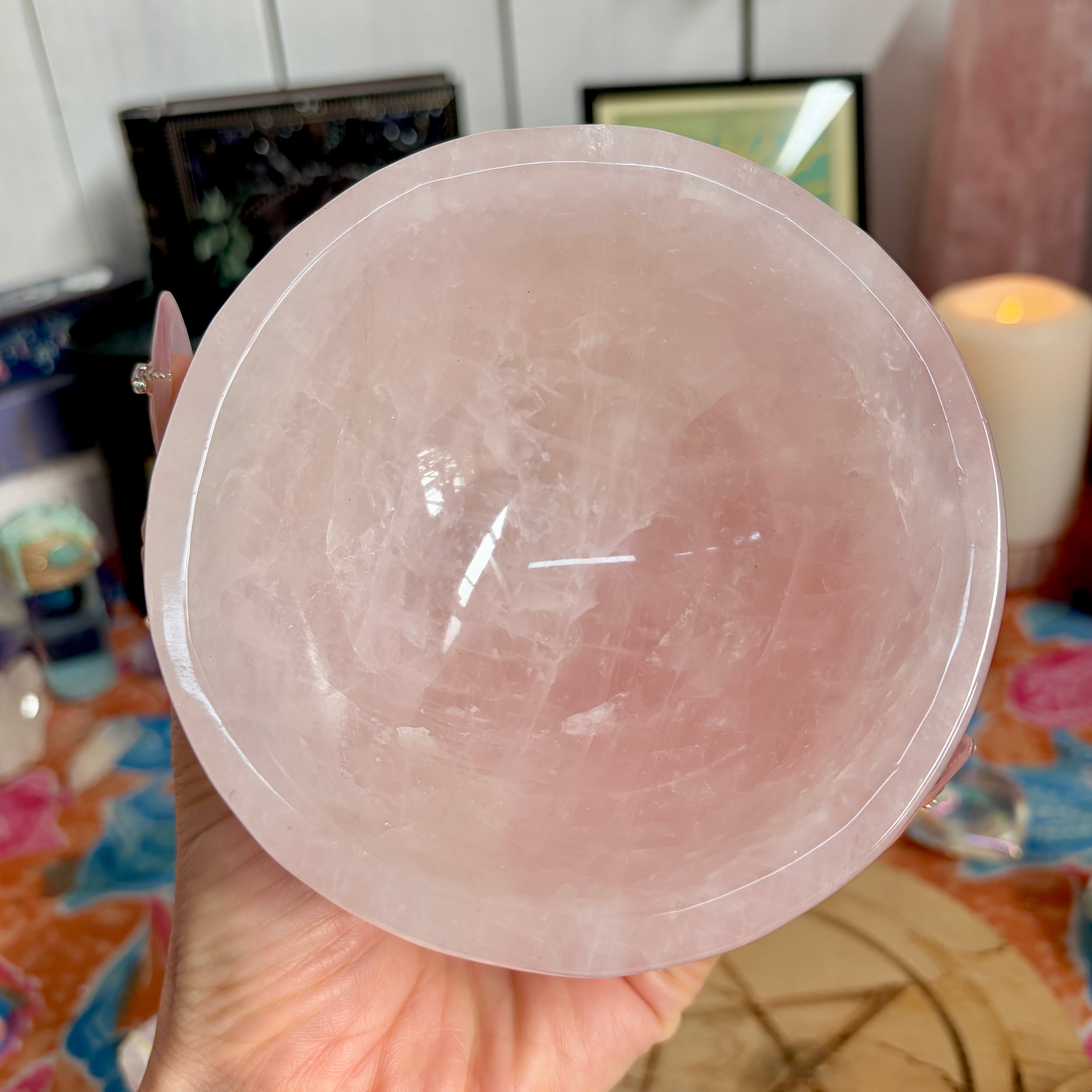 魔女のお守り調合ボウル】ころんとしたピンクのローズクォーツが可愛い