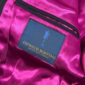 上下 イギリス製 OZ WALD BOATENG オズワルドボーテング セットアップ ストライプ テーラードジャケット スラックス スーツ /ネイビー メンズ