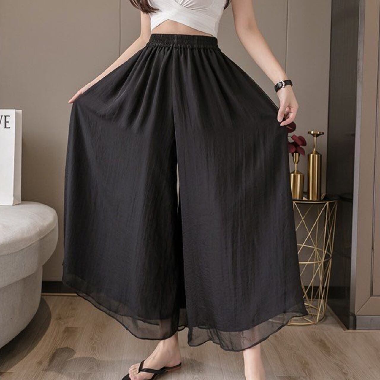 無地の9分丈カジュアルパンツ 【LFB12】