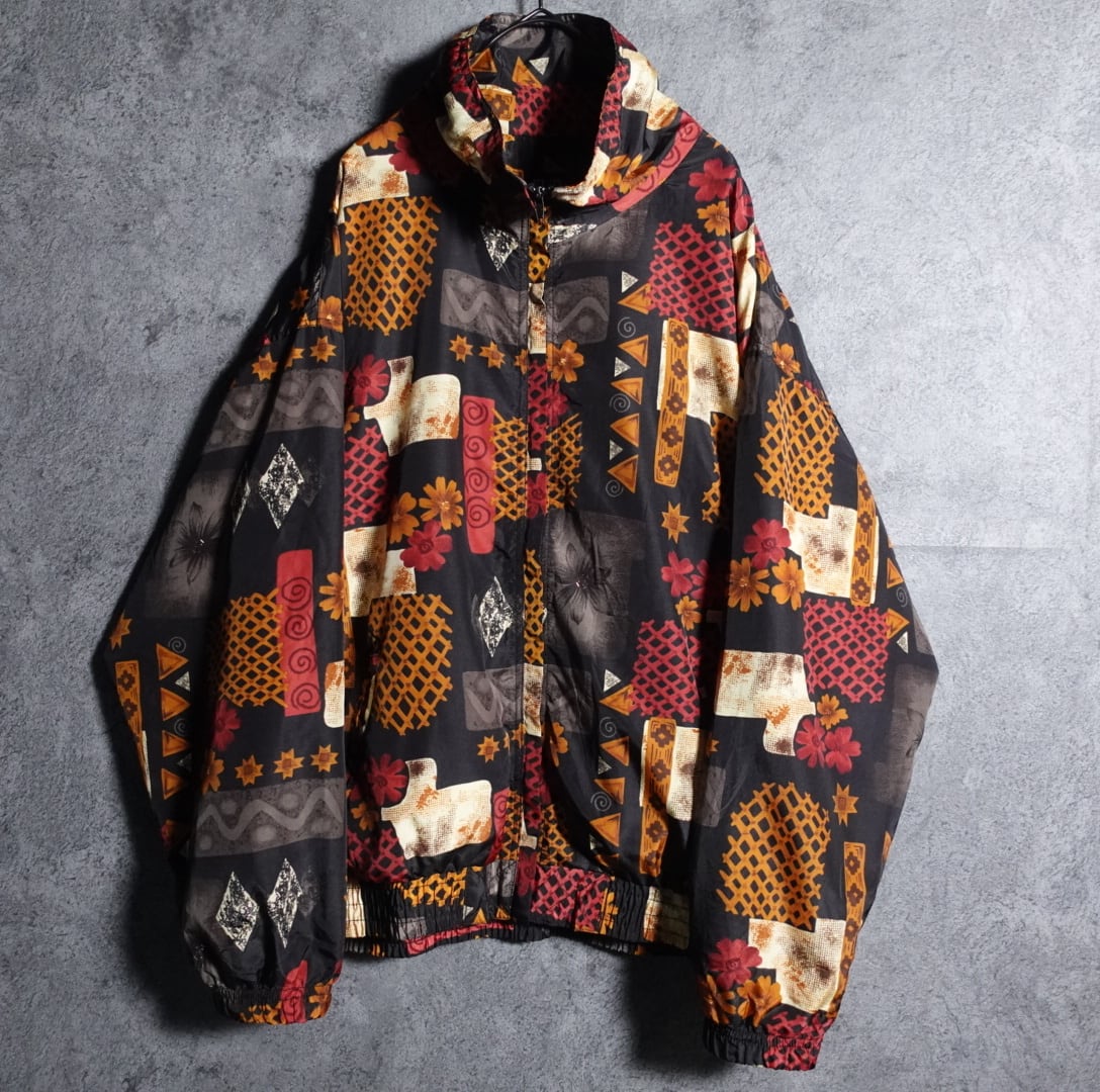 Geometric design nylon jacket