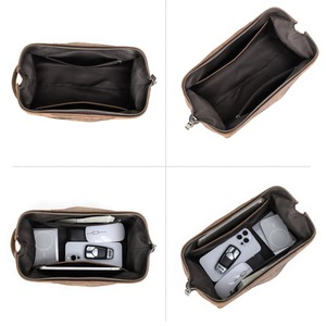 Wide Opening Genuine Leather Travel Pouch Bag / 本革 ワイドオープン レザー トラベル ポーチ バッグ
