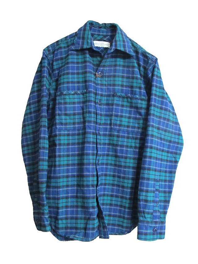 flannel check shirt / green