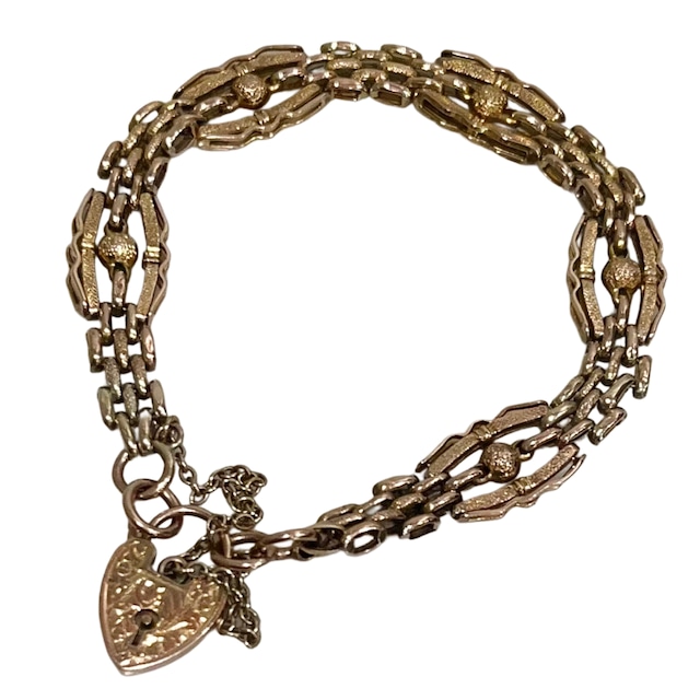 vintage 9ct gold fancy link bracelet