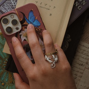 White lily brass ring